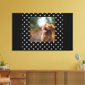Black and white polka dot Dog pic Canvas Afdruk (Insitu (Woonkamer))