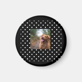 Black and white polka dot Dog pic Magneet