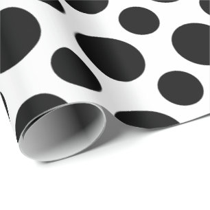 Black and White Polka Dot MCM Wrapping Paper Cadeaupapier
