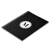 Black and White Polka Dot Pattern Monogram Notitieboek (Linkerzijde)