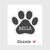 Black and White Polka Dot Pattern With Name Sticker (Vel)