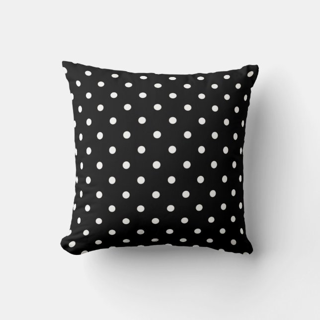 Black and White Polka Dot Pillow Kussen (Voorkant)