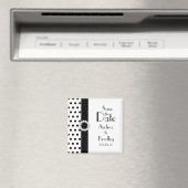 Black and White Polka Dot Save the Date Magnet (Insitu (Vaatwasser))