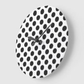 Black and White Polka Dots Grote Klok (Hoek)