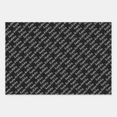 Black and White Polka Dots Happy Birthday Inpakpapier Vel (Voorkant 2)