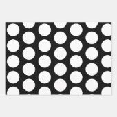 Black and White Polka Dots Happy Birthday Inpakpapier Vel (Voorkant)