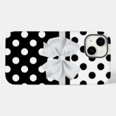 Black and White Polka Dots Hoesje-Mate iPhone Case (Achterkant (horizontaal))