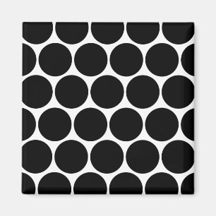 Black and White Polka Dots Pattern Magnet