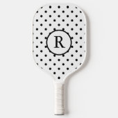 Black and White Polka Dots Pickleball Paddle (Voorkant)