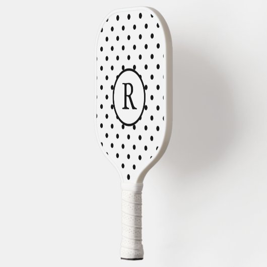 Black and White Polka Dots Pickleball Paddle (Links)