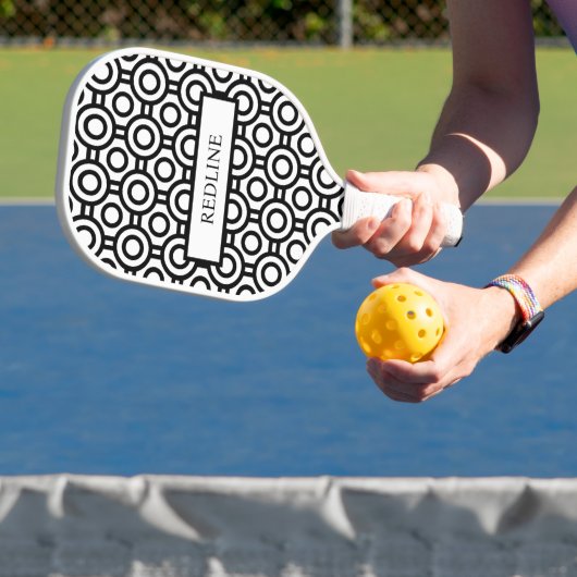 Black and White Polka Dots Pickleball Paddle (Insitu)