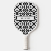 Black and White Polka Dots Pickleball Paddle (Voorkant)