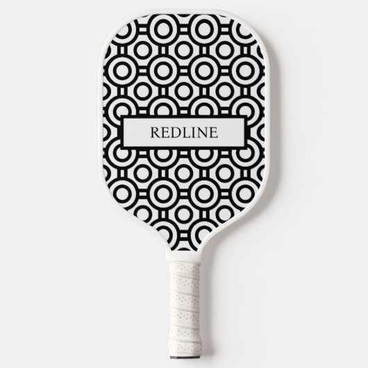 Black and White Polka Dots Pickleball Paddle (Voorkant)