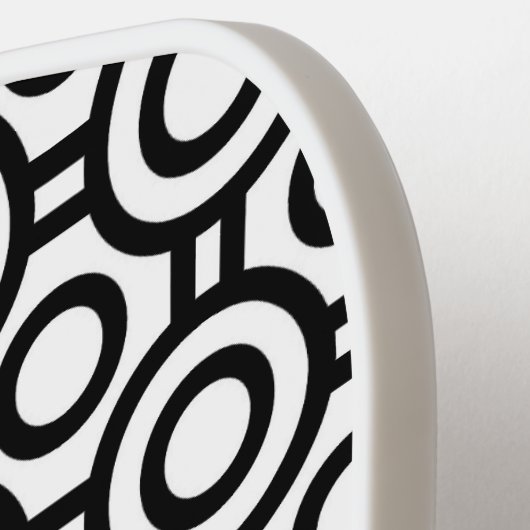 Black and White Polka Dots Pickleball Paddle (Links Detail)