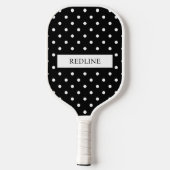 Black and White Polka Dots Pickleball Paddle (Achterkant)
