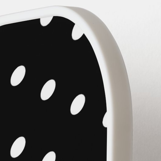 Black and White Polka Dots Pickleball Paddle (Links Detail)