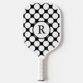 Black and White Polka Dots Pickleball Paddle (Achterkant)