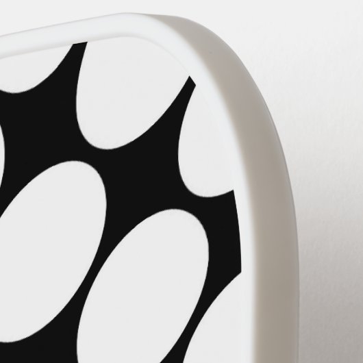 Black and White Polka Dots Pickleball Paddle (Links Detail)