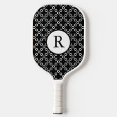 Black and White Polka Dots Pickleball Paddle (Achterkant)