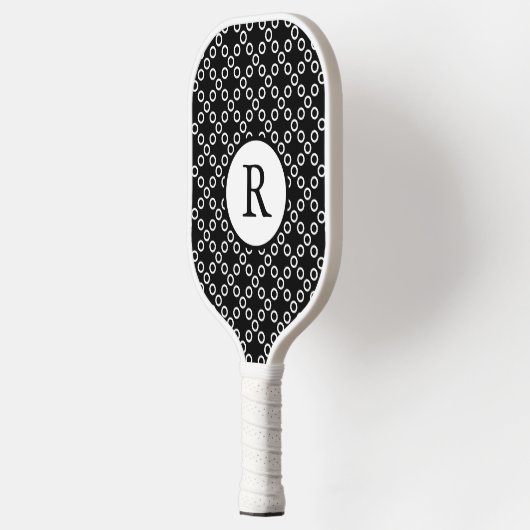 Black and White Polka Dots Pickleball Paddle (Links)