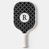 Black and White Polka Dots Pickleball Paddle (Voorkant)