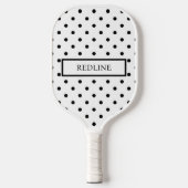 Black and White Polka Dots Pickleball Paddle (Voorkant)