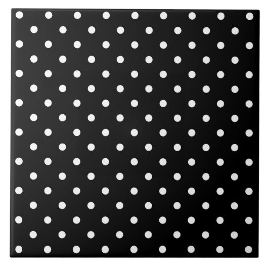 Black and white Polka Dots Tegeltje (Voorkant)