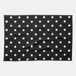 Black and white polka dots theedoek