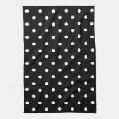 Black and white polka dots theedoek (Verticaal)