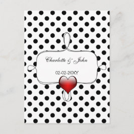 Black and White Polka Dots Wedding Uitnodiging Briefkaart