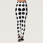 Black and White Polka Dots Yoga Pants Leggings (Achterkant)