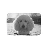 Black and White Poodle Face Puppy Eyes Badmat (Voorkant)
