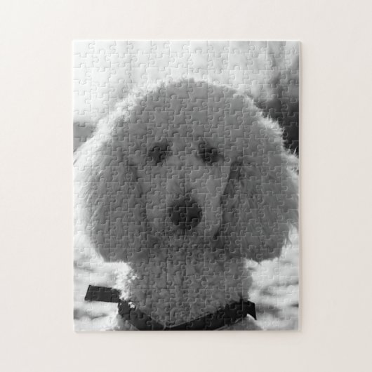 Black and White Poodle Face Puppy Eyes Legpuzzel (Verticaal)