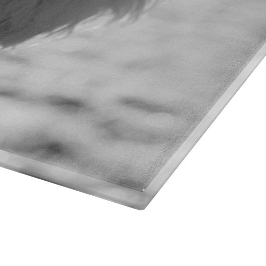 Black and White Poodle Face Puppy Eyes Snijplank (Hoek)