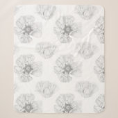 Black and White Poppy Sherpa Deken (Voorkant)