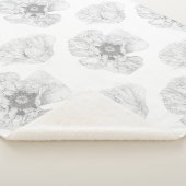 Black and White Poppy Sherpa Deken (3/4)