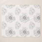 Black and White Poppy Sherpa Deken (Voorkant (horizontaal))