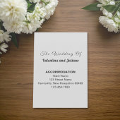 Black and White Portrait Wedding Accommodation Informatiekaartje