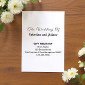 Black and White Portrait Wedding Gift Registry Informatiekaartje