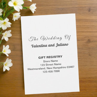 Black and White Portrait Wedding Gift Registry Informatiekaartje
