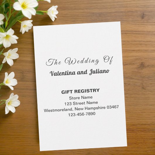 Black and White Portrait Wedding Gift Registry Informatiekaartje