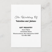 Black and White Portrait Wedding Gift Registry Informatiekaartje (Voorkant)