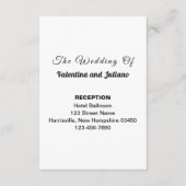 Black and White Portrait Wedding Reception Informatiekaartje (Voorkant)