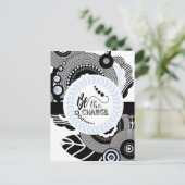 black and white Postcard inspirational quote Briefkaart (Staand voorkant)