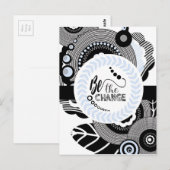 black and white Postcard inspirational quote Briefkaart (Voorkant / Achterkant)