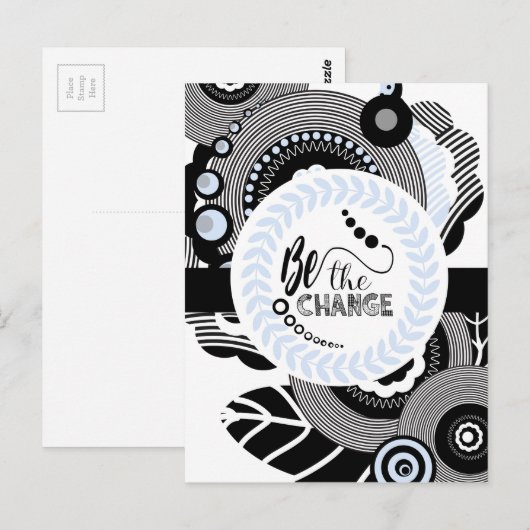 black and white Postcard inspirational quote Briefkaart (Voorkant / Achterkant)