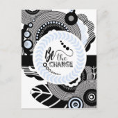 black and white Postcard inspirational quote Briefkaart (Voorkant)