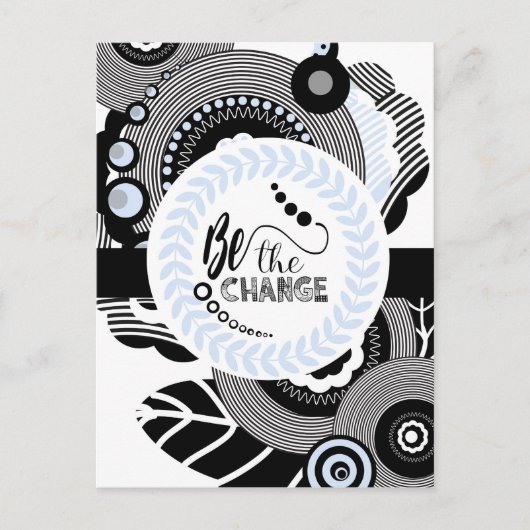 black and white Postcard inspirational quote Briefkaart (Voorkant)