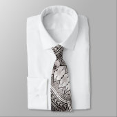 Black and White Professional Tribal Tattoo Pattern Stropdas (Gebonden)