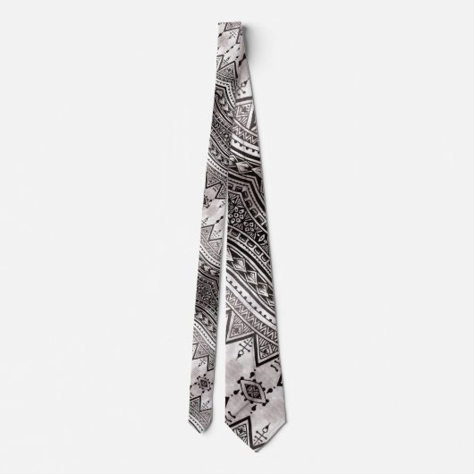 Black and White Professional Tribal Tattoo Pattern Stropdas (Achterkant)